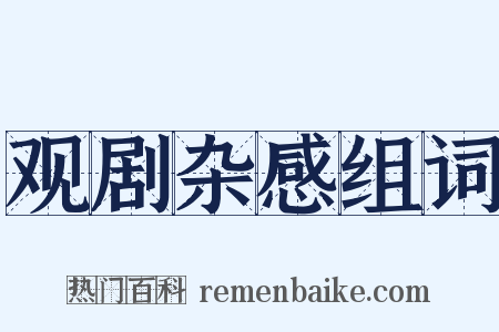 观剧杂感组词是什么意思的图片